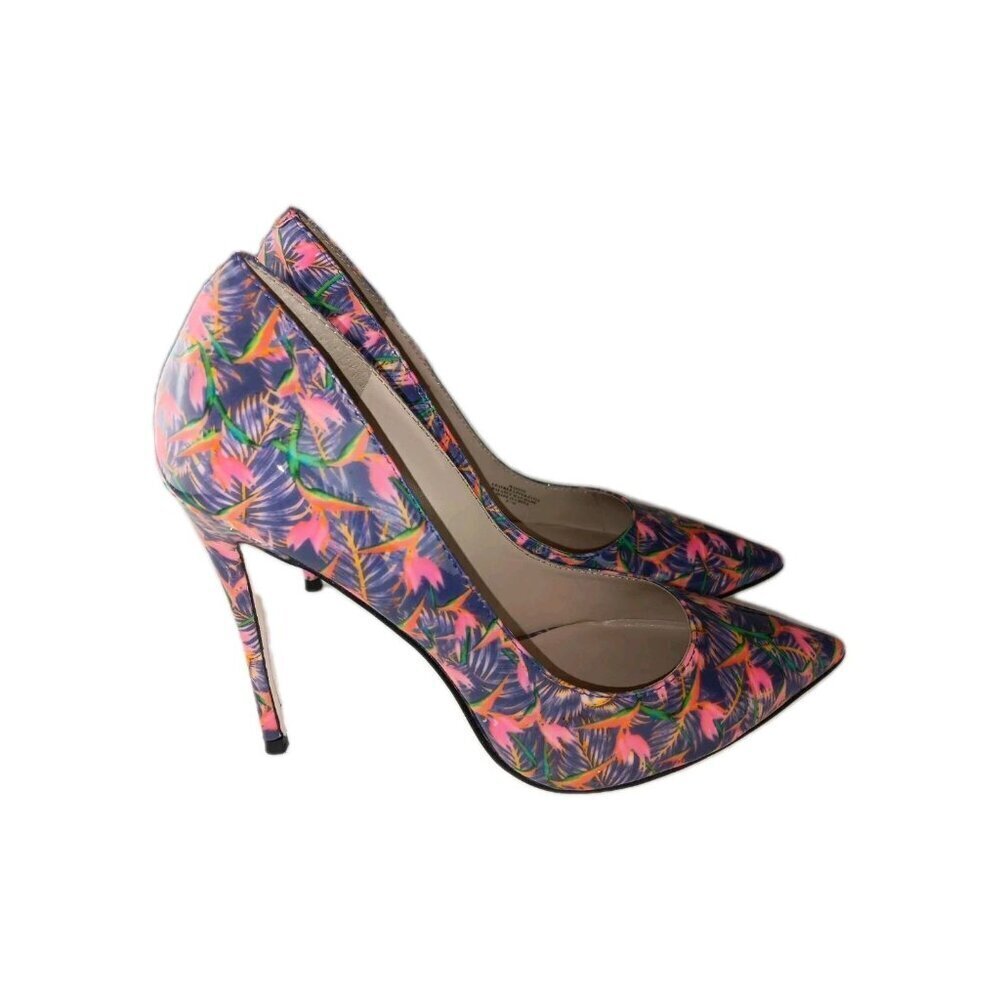 Nicole Miller Women's‎ Abstract Colorful Multicolor Stiletto Heel Pumps sz 8.5M